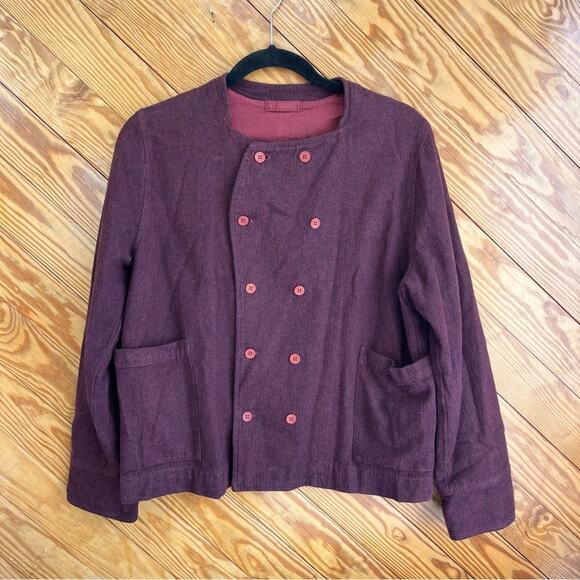 CP Shades Bistro Double Breasted Button Jacket Red Flannel - Picture 1 of 7